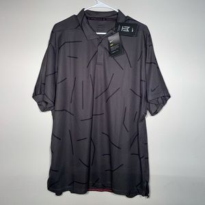 Nike Dri-Fit Tiger Woods Collection Polo Golf Shirt CU9784 070 XL Dark Gray